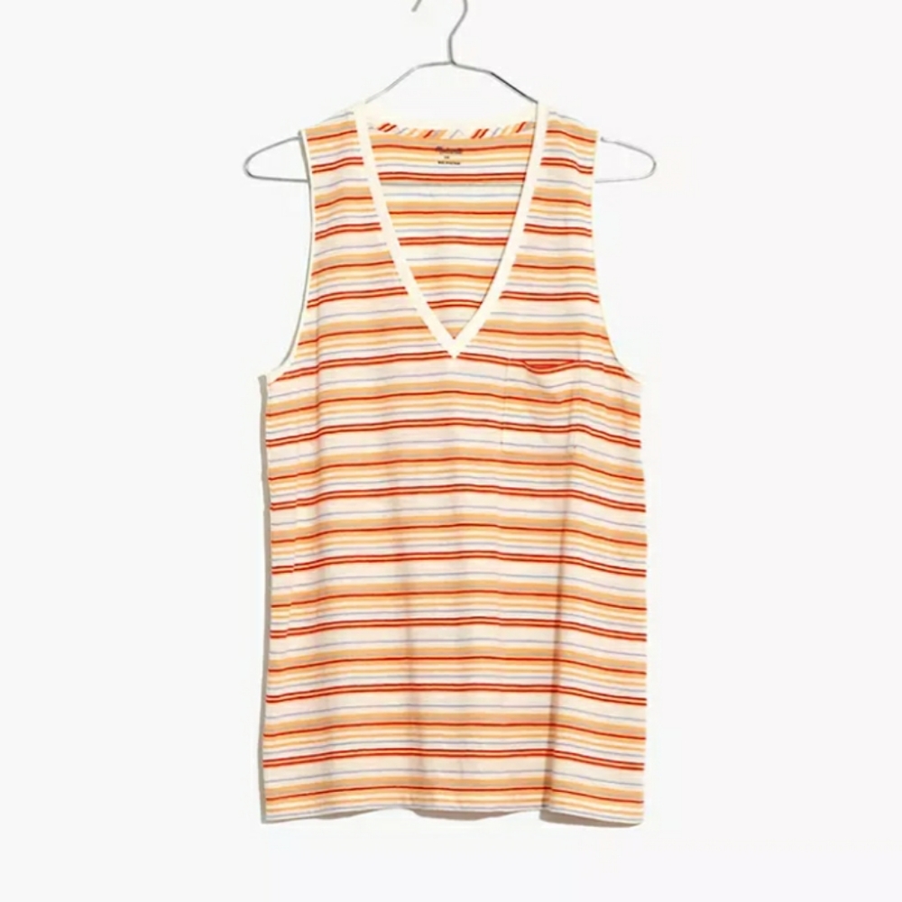 Madewell Whisper Cotton V-Neck Pocket Tank